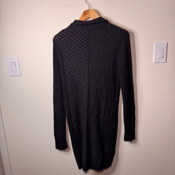 Eddie Bauer Sweater Mini Dress Women's MD Charcoal Full Zip Mock Neck - Picture 4 of 5